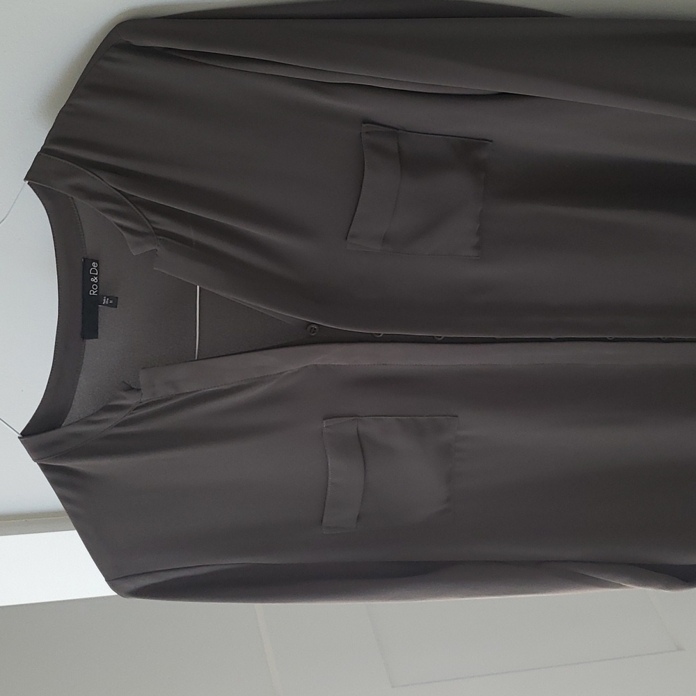 Army green silk like top